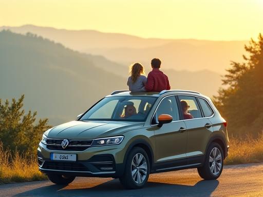 Familienwagen mit Reisenden