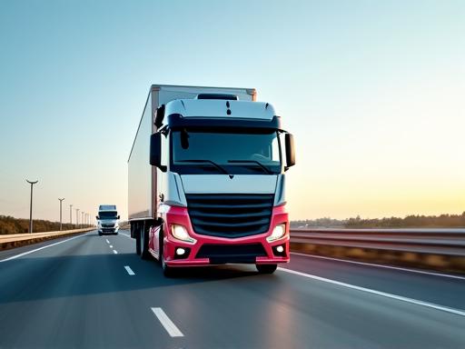 LKW fährt auf Autobahn